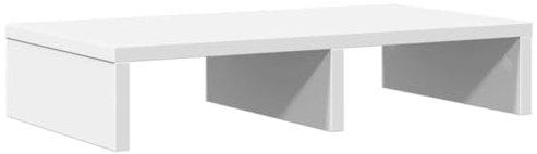 vidaXL Monitorständer, Unterbau Bildschirm Laptop Ständer, Tisch Erhöhung für PC Monitor Drucker, Bildschirmerhöhung Schreibtischaufsatz, Weiß Holzwerkstoff
