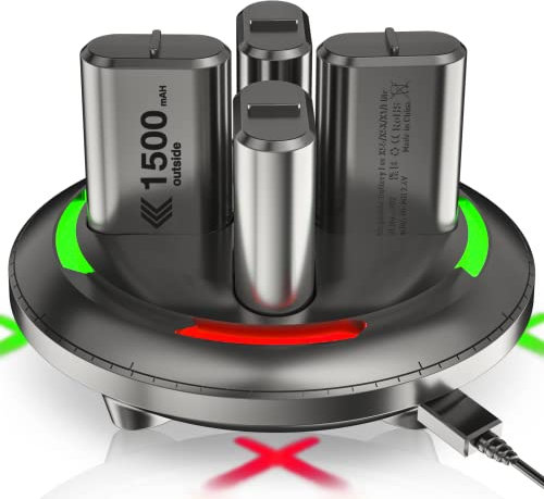 Paquete de batería recargable para controlador Xbox Series X, 4 x 3600 mWh (4 x 1500 mAh), paquete de batería para controlador Xbox One con cargador