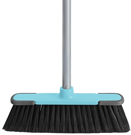 Blue Indoor Broom 54 Long Handle House Broom for Floor Cleaning Sweeping Broom for Kitchen, Garage, Lobby, Patio and Garden