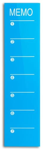 KARAT Magnettafel Magnetpinnwand Memoboard zum Beschriften - Notiztafel div. Designs - Tafel abwaschbar mit Halterung Magneten, KIA TÜRKIS 80x20cm