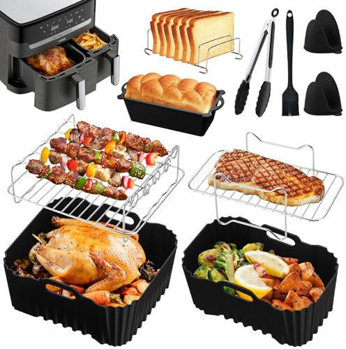 Heißluftfritteuse Zubehör für Tefal Dual Easy Fry XXL 11L(6,5L/4,5L), Silikonform Airfryer Zubehör für Tefal Heißluftfritteuse xxl, Silikonform Heißluftfritteuse Tefal Easy Fry and Grill Zubehör