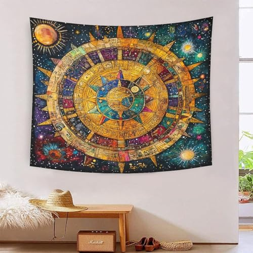 GRBASNDOU Psychedelischer Elefant-Mandala-Wandhänger - Indischer Baumwoll-Wandteppich Für Zimmer & Wohnzimmer 100cmx150cm