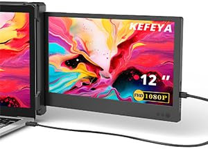 KEFEYA Monitor Portatile Laptop Full HD 1080p IPS Monitor Portatile Schermo, HDMI/USB-A/Type-C Plug and Play Estensione Schermo Laptop Compatible Windows, Chrome, Mac Per 13-16.5