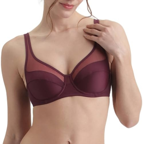 DIM Donna - Reggiseno Classico generoso x1 | Sostegno Perfetto per Seni generosi | Microfibra Elasticizzata | Retro a U e Spalline Larghe | Look Moderno e Comfort, Fico, 80D