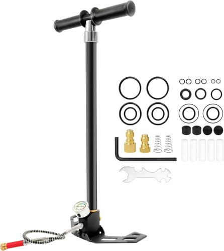 Bomba manual PCP de 30 MPa y 4500 psi, bomba manual de alta presión PCP de 4 etapas, bomba de aire de acero inoxidable con filtro de aceite y humedad para pistolas de aire PCP, paintball y rifles de