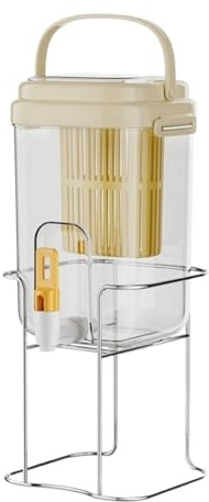 ZWQXZX Machine à Jus de Fruits, Seau À Boissons Réfrigéré avec Distributeur De Bière À Robinet Fût à Whisky(Beige)