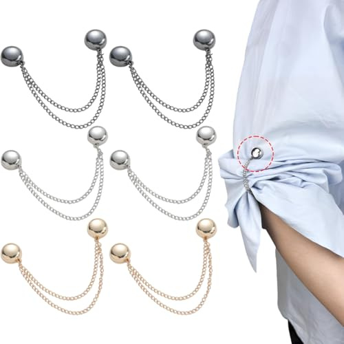 6 Pièces Pince à Vêtements Magnétique Multifonctions, pour Attacher Les Ourlets Les Jambes de Pantalon Les Manches de Chemise