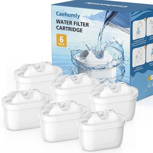 6 Pack Water Filter Cartridge Compatible with Brita Jug | Water Filter Cartridge for Brita Jug Maxtra+, Marella, Marella Cool, Style, Elemaris XL, Aluna, Aluna Cool, Mavea Elemaris