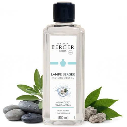 MAISON BERGER Lampe Berger Nachfüllung Aqua Céleste, 500 ml | Nachfüllung Aqua Céleste 500 ml für Lampe Berger Katalyse-Duftlampe, ca. 80 h Duft, hilft Gerüche zu neutralisieren