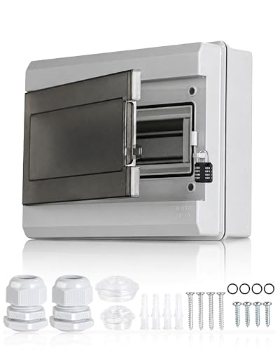 Quadro Elettrico Esterno Impermeabile IP65 | 12 Moduli Centralino Dotato Di Sportello Protettivo Smerigliata, Con Predisposizione Per Chiusura Con Lucchetto