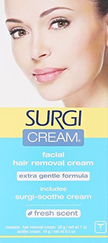 Surgiwax Facial Hair Removal Cream for Women - Extra Gentle Depilatory Formula for Face Sensitive Skin, Includes Surgi-Soothe, Painless Remover, 1 oz, 3 Pack