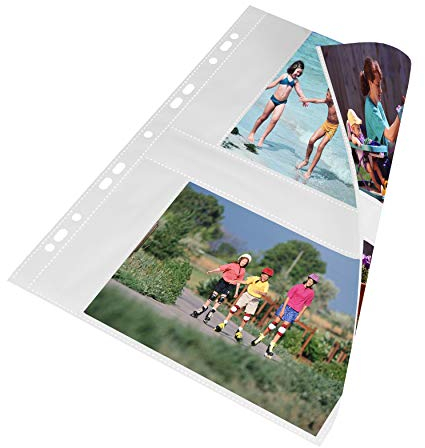 mashpaper Fotohüllen weiß 100 Stück 13x18cm Querformat für 2x2 Fotos 75644