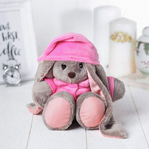 GMMH Plüschtier Stofftier Bär Hase Teddybär Fuchs, 20 cm Hoch (Hase Pyjama Rosa), Osterhase Kuscheltier Plüsch Plüschtiere Kuscheltiere