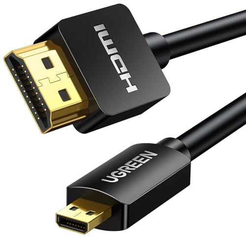 UGREEN Câble Micro HDMI Mâle vers HDMI Mâle Cordon Haut Débit Supporte 4K 60Hz 3D Ethernet ARC Compatible avec ASUS Zenbook Huawei MediaPad Lenovo Yoga 710 Raspberry Pi 4 GoPro Hero 6 Hero 5 (3M)