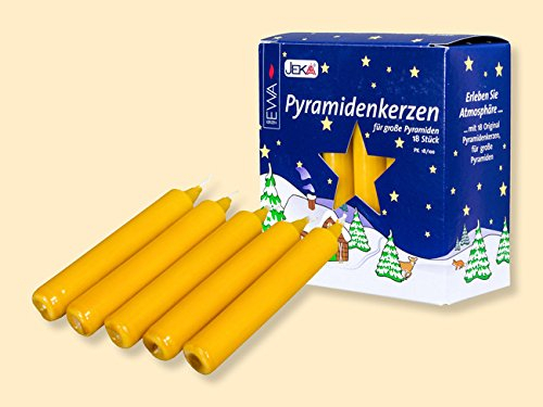 Pyramidenkerzen für große Pyramiden natur 18 Stück Ø1,7x10cm