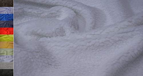 StoffBook REINWEIß TEDDY-PLÜSCH MIT WEICHEM UND FLAUSCHIGEM GRIFF KUNSTFELL TEDDYFELL STOFF, B552