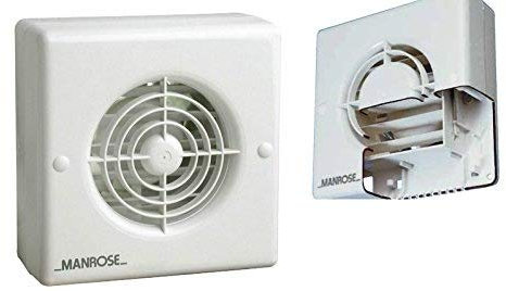 Manrose XF100AT 4 100mm Auto Shutter Extractor Bathroom Wall Fan Run On Timer (Timer White)