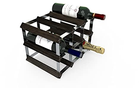 RTA Traditionelles Weinregal für 9 Flaschen, Kiefer, FSC, Schwarze Esche, 13.9, WINE0070