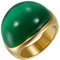 JewelryWe Schmuck Herren-Ring, Retro Edelstahl Katzenauge Stein Poliert Ring Band, Gold Grün - Größe 57