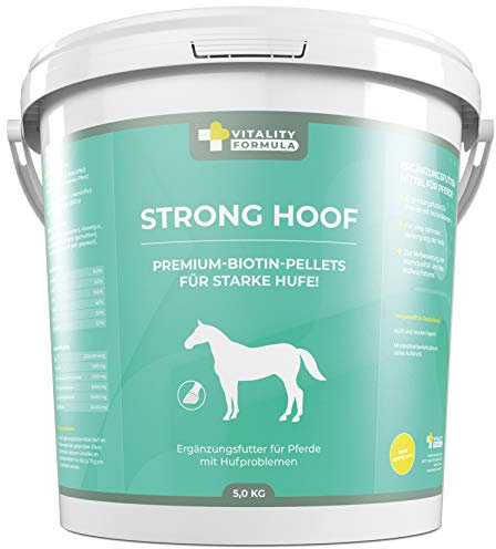 Flex Strong Hoof 5 kg Eimer Premium Ergänzungsfuttermittel für Pferde | Biotin-Pellets mit Zink, Kupfer und Vitaminen zur Nahrungsergänzung | bei Hufproblemen | besseres Hufwachstum