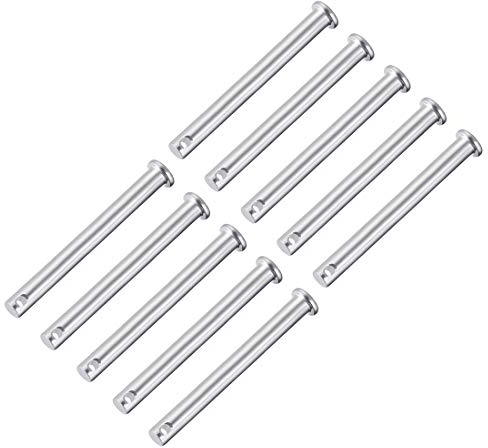 sourcing map Perni a forcella a foro singolo, 8 mm x 80 mm in acciaio zincato, 10 pezzi