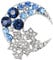 Fliyeong Womens Strass Mond Sterne Brosche Corsage Kleidung Ornamente Schmuck Geschenke Langlebig und nützlich