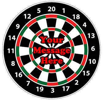 A4 Edible Decor Icing Sheet PERSONALISED Darts Board 7-8 Circle Cake Topper Decoration - Great for larger cakes
