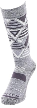 Burton Damen Performance Midweight Snowboard Socken, Gray Heather, ML