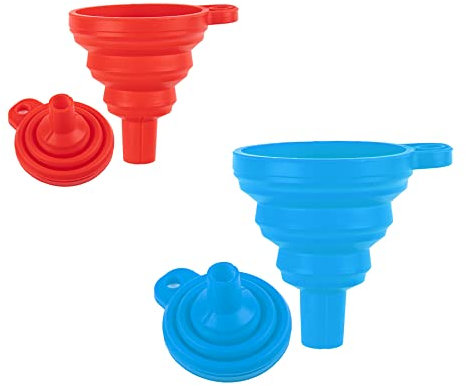 AUEAR, imbuto pieghevole in silicone da cucina, imbuto per pittura a diamante, comodo per bottiglie d'acqua, olio, liquidi, polvere di trasferimento di grado alimentare (apertura a bocca rotonda)