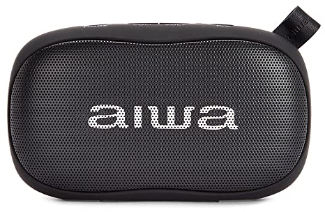 Aiwa BS-110BK: Portable Bluetooth Speaker, Moisture Resistant, Designed for Outdoor Sports, Black