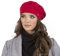 VIVISENCE Damen Baskenmütze Eleganter Wintermütze Warm Und Gemütlich Kopfbedeckung An Winter Und Herbst Warm Dick Strickmütze, Klassisch Mütze Für Frauen Modell 7005, Rot,Einheitsgröße