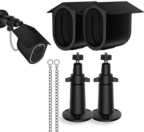 Verstellbare Wandhalterung für Arlo Essential - mit Schutzhülle Satz Überwachungskameras Zubehör 360° Halterung & Hülle wasserdichte, Geeignet für Outdoor-Klimazonen (2xHalterung + 2X Harte Hülle)