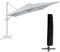 Happy Garden Parasol déporté Molokai carré 3x3m Blanc avec manivelle. Parasol déporté inclinable, Rabattable et Rotatif avec Housse de Protection.