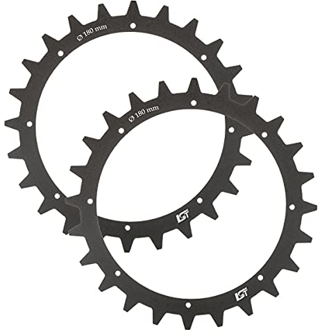 LST 2-teilige Mähroboter Rasenmäher Ø 180mm Traktionsverbesserung Spikes schwarz