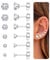MILACOLATO 6 Pairs Flat Back Earrings Silver 18G Hypoallergenic 316L Stainless Steel Round Cubic Zirconia Stud Earring for Women Men Screwback Studs Cartilage Helix Ear Piercing