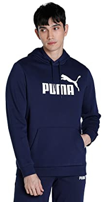 PUMA ESS Hoody FL Big Logo Herren Sweatshirt Kapuzenpullover 586686 01 schwarz