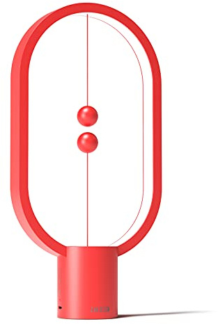 Heng Balance Licht, USB Powered LED Schreibtischlampe, Kreative Magnetschalter Nachtlicht, Dimmbar Augenschutz Tischlampe, Verwendet für Geschenke, Nachttisch, Wohnheim und Büro Dekoration (Rot)