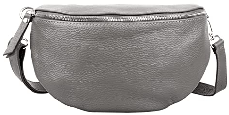 Marco VENEZIA Bauchtasche Damen, Umhängetasche Damen, Crossbody Bag Damen, Gürteltasche Damen, Schultertasche Damen, Umhängetasche Damen Mittelgroß (Dunkelgrau)
