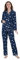 GLOBAL Damen Pyjama Set Lang | Baumwolle Pyjama | Flanell Nachtwäsche | Süßes Lamm Blau XL