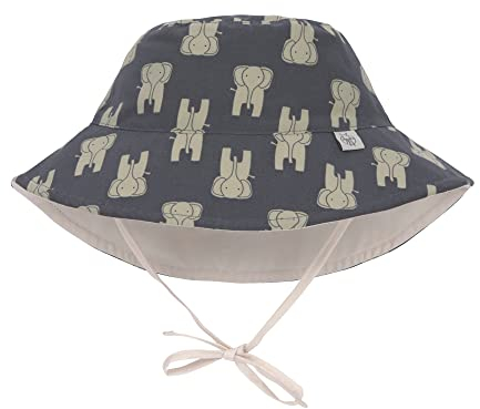 LÄSSIG Baby Kinder Sonnenhut Strandhut Kinderhut Babymütze Wendbar Atmungsaktiv UV-Schutz 50+/Splash & Fun Sun Protection Bucket Hat 2022 Mehrfarbig (Elephant Dark Grey, 46/49)