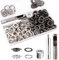 Edelstahl Ösen Set, 1/2 inch Ösen Werkzeug Kit, 103 Ösen Set, ringösen mit Basis, Stanzwerkzeug, Spitzes Werkzeug für DIY Segeltücher, Plane, Bootabdeckungen
