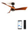 CREATE / WINDCURVE/Deckenventilator Schwarz Dunkelholzflügel mit WLAN und Fernbedienung / 40W, Leise, Ø132cm, 6 Geschwindigkeiten, Timer, DC-Motor, Sommer-Winterbetrieb