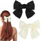 Fermaglio per capelli con fiocco, 2 pezzi Fiocchi per capelli per donna Fermaglio per capelli con fiocco grande Fermagli per capelli alla francese Fermagli per capelli per ragazze (nero + bianco)