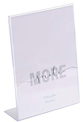 TemaDecor Espositore Plexiglass Trasparente da Tavolo - Portafoto Porta Avvisi Menù e Listini - Design Moderno e Minimalista (15x20 cm)