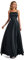 Lecureler Satin Spaghetti Strap Prom Dress Black Size 12