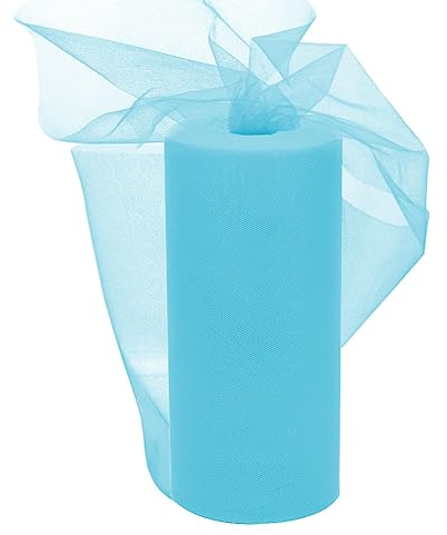 EUBSWA Tülle Roll Tüll Stoff Blau 30cm x 92M, Tüll Rollen Tüllband für Brautkleider Ballett-Kleider Hochzeit Party Deko Handwerk
