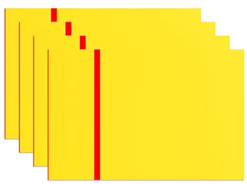 Lot de 4 plaques acryliques de rechange en plexiglas transparent - Plaque de gravure laser bicolore - Pour panneaux, artisanat, exposition de projet (tableau jaune gravé en rouge)