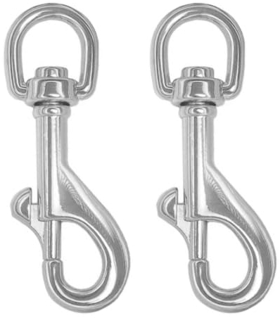 EIHI Karabinerhaken mit Blattfeder, Haken mit Drehgelenk, 2 Stück im Set 64mm Bolzenkarabiner Bolzen-Karabiner für Hundehalsband, für Paracord Hunde-Leine, Schnapp-Karabiner Drehkopf