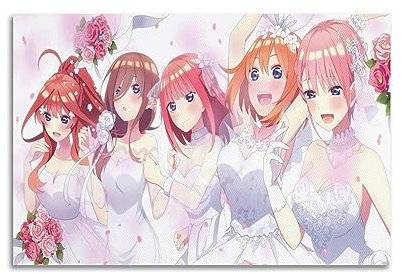 JEAM The Quintessential Quintuplets Ästhetische Bilder, individuelles Raumdekor, Wohnheim, Wanddekoration, Kunstposter, Albumcover, Bild, Dekor-Poster, 30 x 45 cm, ungerahmt