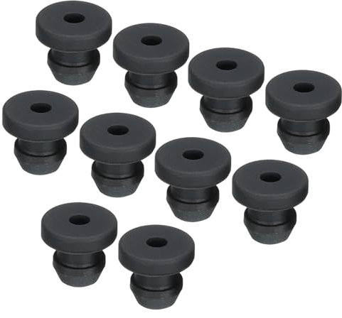 sourcing map 10Pcs Snap Rubber Grommet Plug Mount Dia 5mm ID 2.5mm Seal Anti-Scratch for Electrical Box Cable Pipe Black